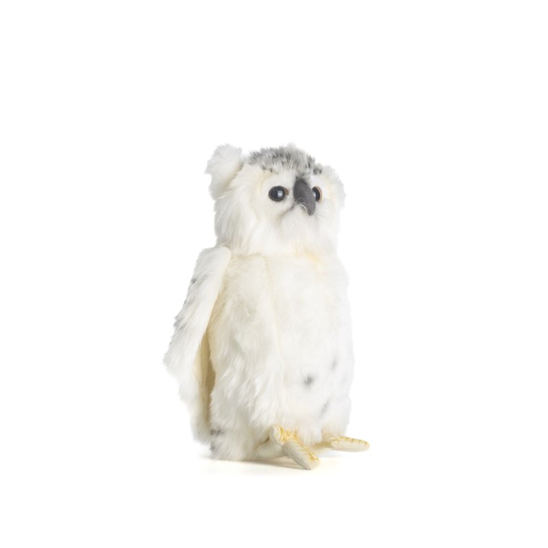 Hansa 7699-Snowy Owl 25 cm tall - Stuffed Dolls & Figurines - Eco-Friendly Materials White