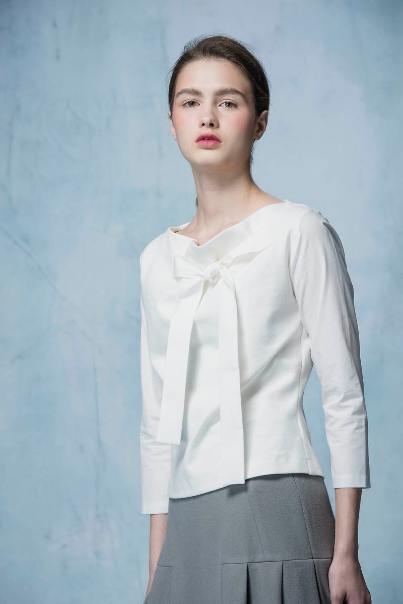 YUWEN white chest strap top - Women's Tops - Cotton & Hemp White