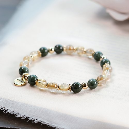 Hanhan Jewelry 金髮晶 綠幽靈 手鍊 礦石水晶
