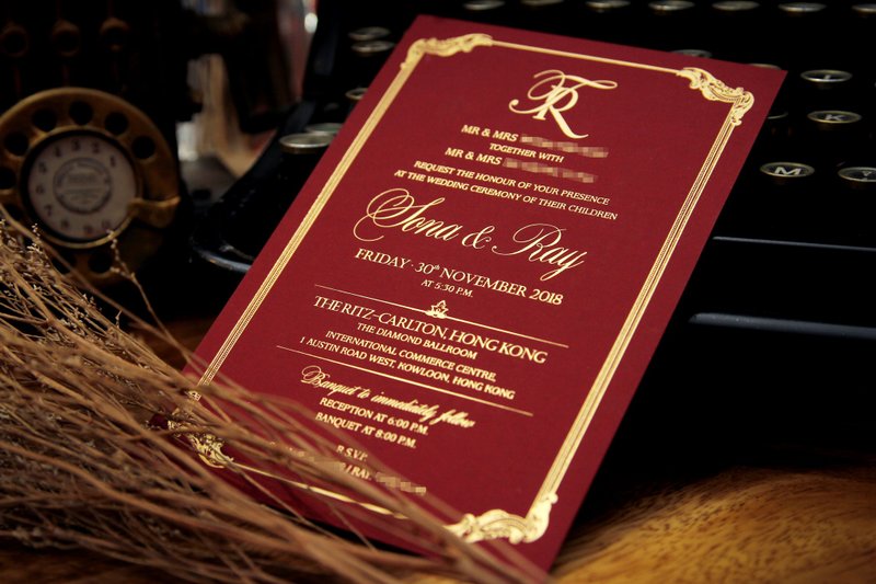 Ace Cartier wine red bronzing wedding invitation PP original - Wedding Invitations - Paper 