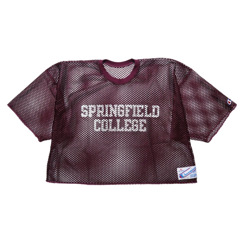 80s Champion USA Made Springfield College American Football Mesh Top - เสื้อยืดผู้ชาย - วัสดุอื่นๆ สีม่วง