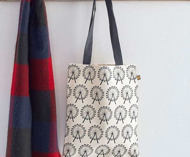 British egg canvas bag I love London