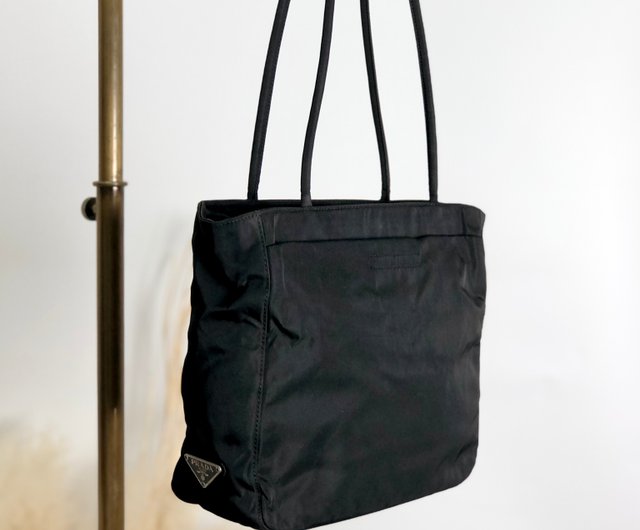 日本直送 名牌中古包 】PRADA プラダ トートバッグ ブラック