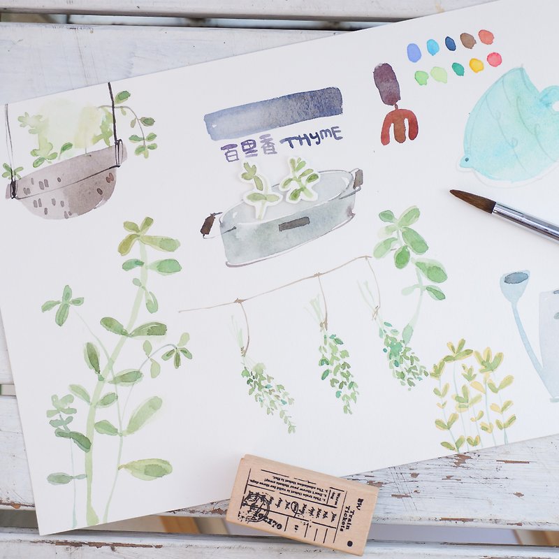 Light Watercolor Handpainting/Online Course/Introduction to Watercolor for Beginners/Vanilla Plant-1 - Illustration, Painting & Calligraphy - Paper 
