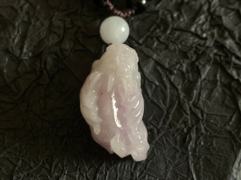 Free consecration and fast shipping. Natural A-grade Burmese jade and jadeite to attract wealth. Pink violet necklace. - Necklaces - Jade Purple