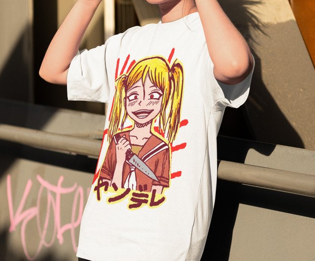 ヤンデレ アニメ ストリートウェア 100 コットン ユニセックス Tシャツ ショップ Upperground Tense シャツ メンズ Pinkoi