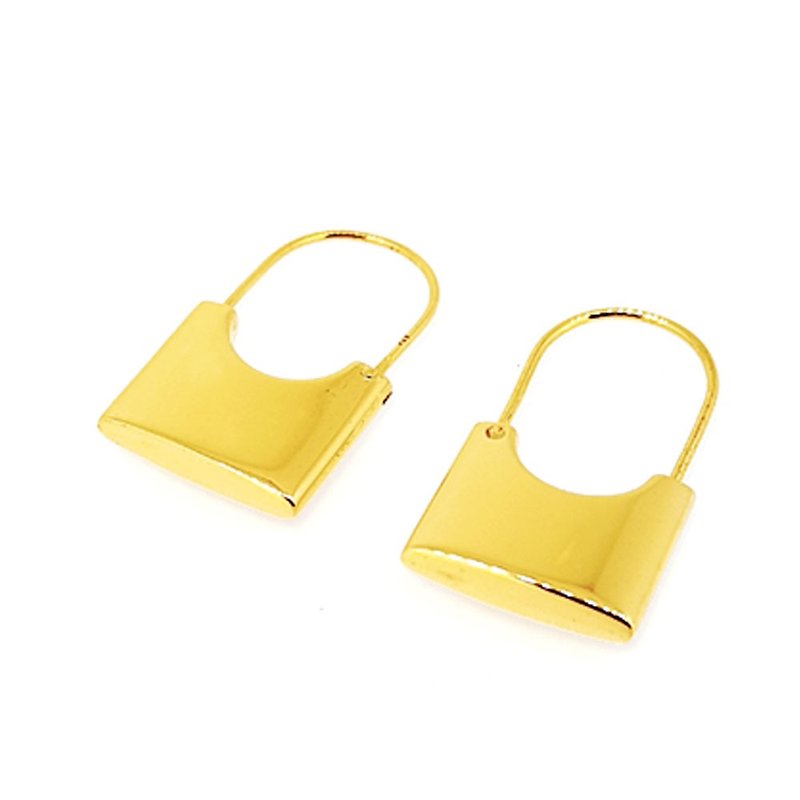 Gold Vermeil Earring (Key Shape) - Earrings & Clip-ons - Sterling Silver 