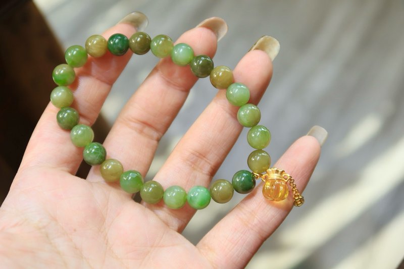 天然精品新疆且末料黑羊洞碧玉手鏈 呱呱來財和田玉手鏈 生日禮物 - 手鍊/手環 - 玉石 