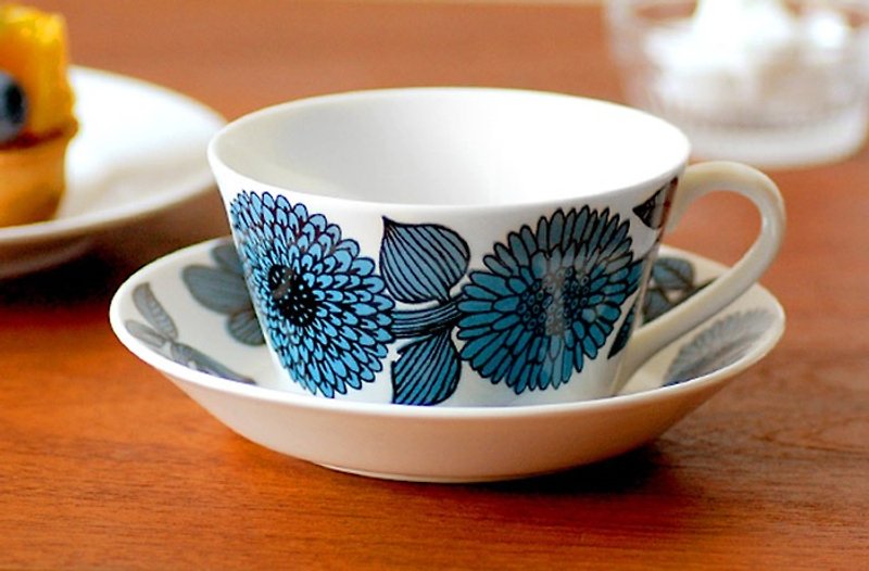 Gustavsberg 籃Aster茶杯盤組 - 咖啡杯/馬克杯 - 瓷 藍色