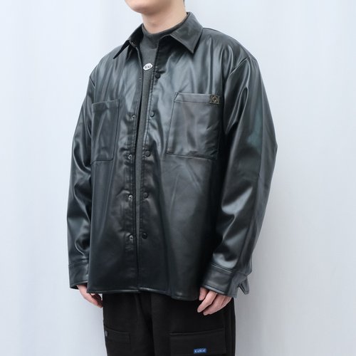 KAIKAI - ReBorn - Metallic Two-Pocket Leather Shirt Jacket