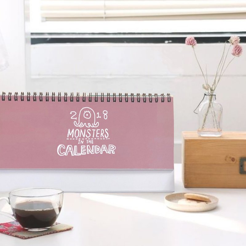 2018年小怪獸桌曆 - 月曆/年曆/日曆 - 紙 粉紅色