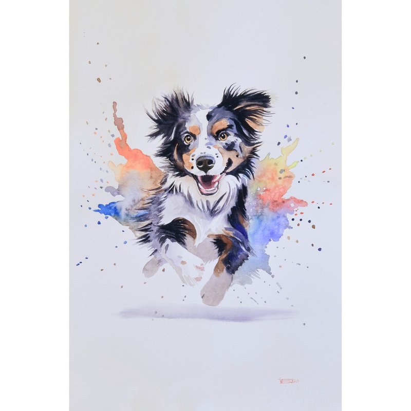 dog watercolor  painting - Posters - Paper 