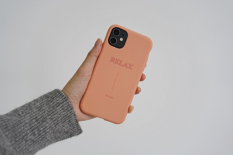客製化 多色可選 文字可改色 珊瑚橙色 iPhone12磨砂霧面手機殼 - 手機殼/手機套 - 其他材質 橘色