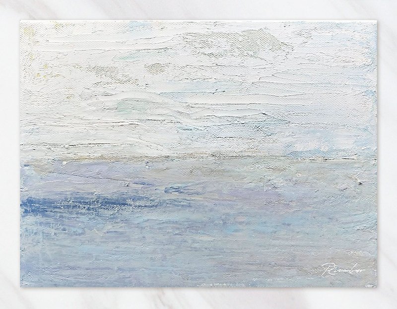 【CL Art Series】The Sea－Hand-painted ocean oil painting Acrylic painting home decoration/hanging painting - Items for Display - Linen Multicolor