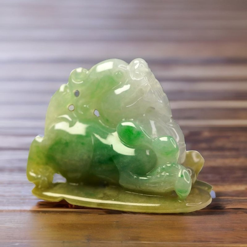 三彩翡翠貔貅 | 天然緬甸玉翡翠A貨 | 送禮 - 擺飾/家飾品 - 玉石 多色