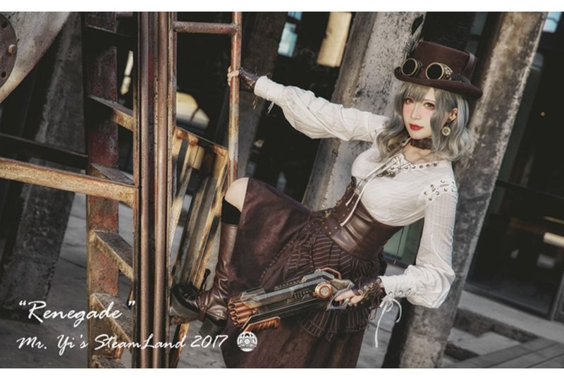 蒸汽朋克  steampunk 咖棕 皮革 choker 頸圈 脖圈脖飾 - 項鍊 - 真皮 咖啡色