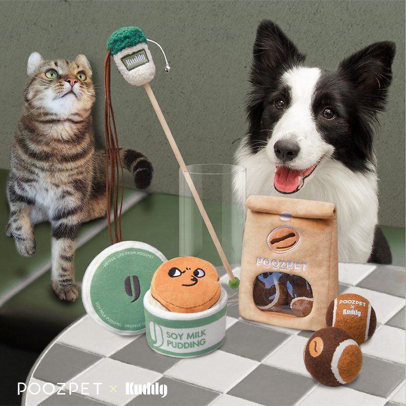 POOZPET撲幾 咖啡主題逗貓棒益智嗅聞互動解悶貓狗玩 - 貓/狗玩具 - 聚酯纖維 