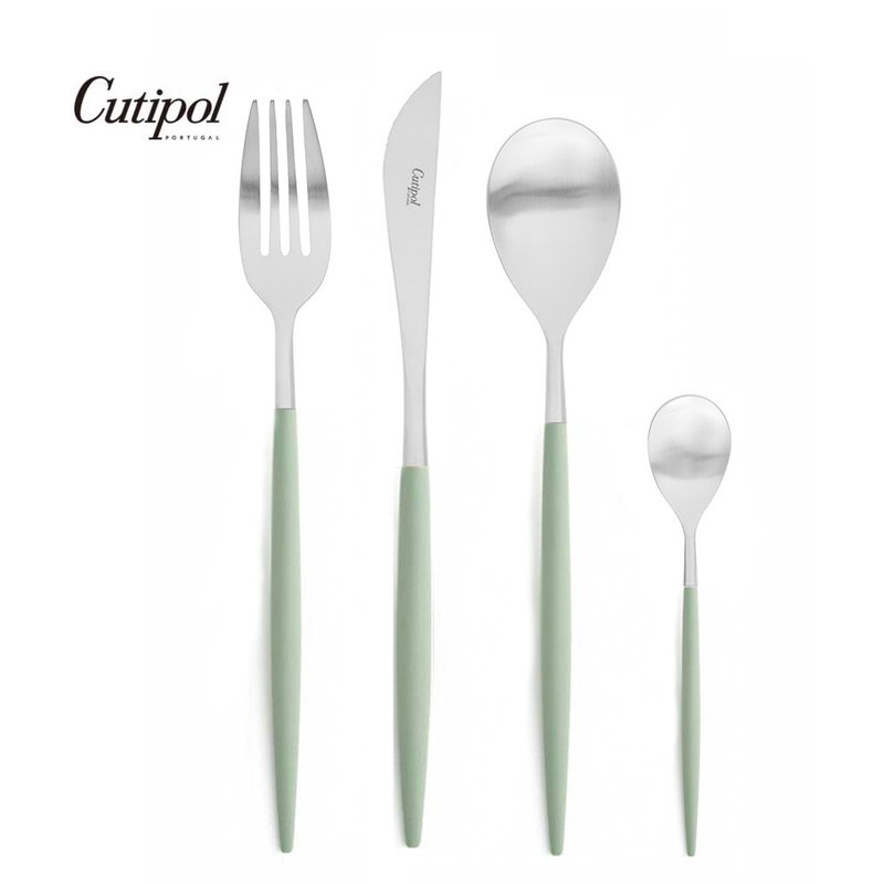 葡萄牙 Cutipol MIO青玉銀 主餐四件組(刀叉匙+咖啡匙) - 刀叉/湯匙/餐具組 - 不鏽鋼 綠色