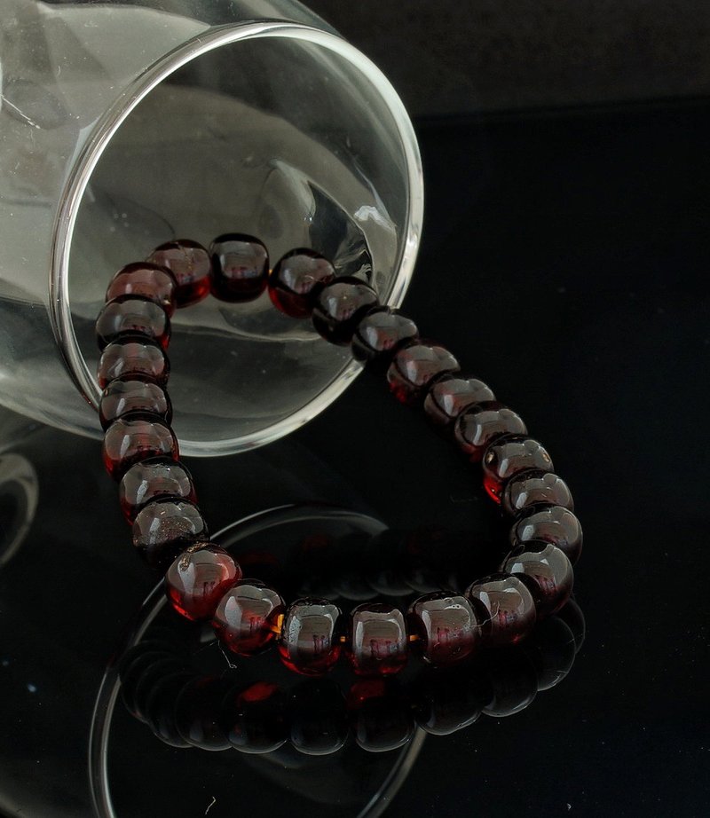 波羅的海天然血珀 9.3mm 手鍊 ( Baltic Amber Bracelet 9.3mm ) - 手鍊/手環 - 寶石 