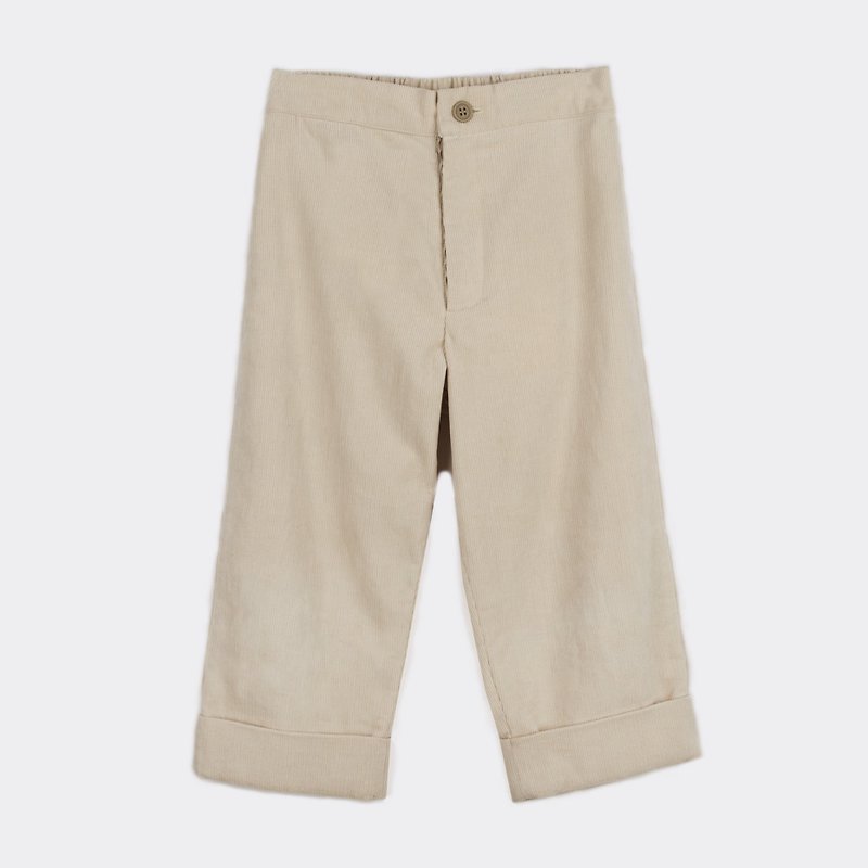 Corduroy wide pants - beige (children) - ชุดครอบครัว - ผ้าฝ้าย/ผ้าลินิน 