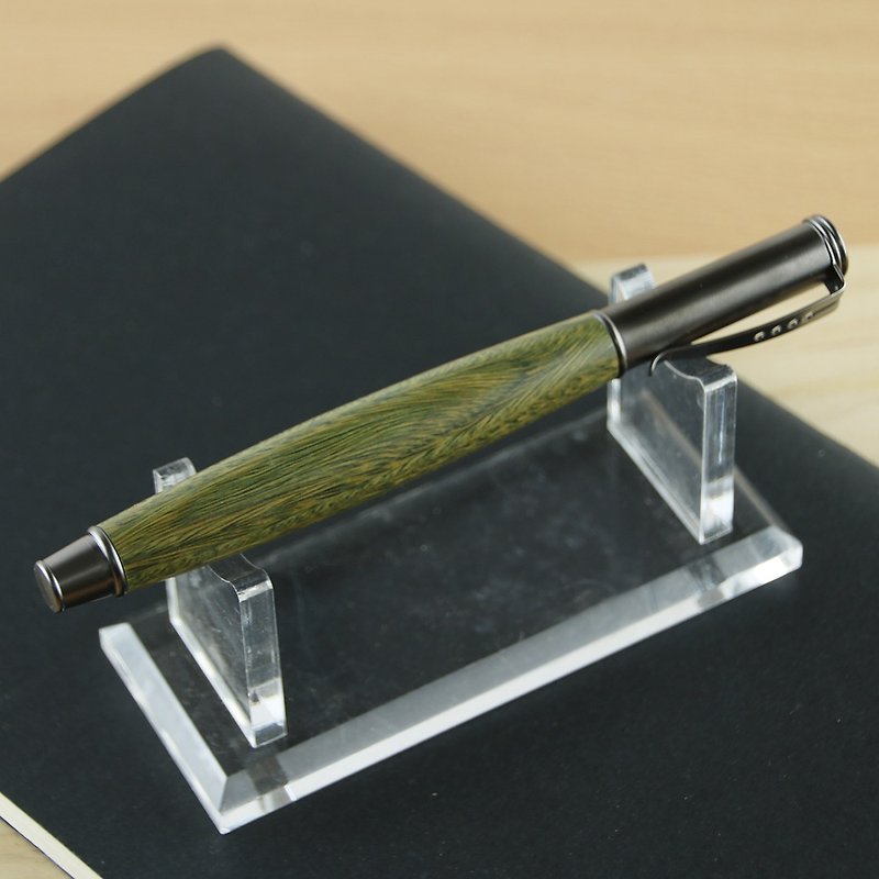 Customized-Germany SCHMIDT pull-out wood ballpoint pen/green sandalwood - Rollerball Pens - Wood Green