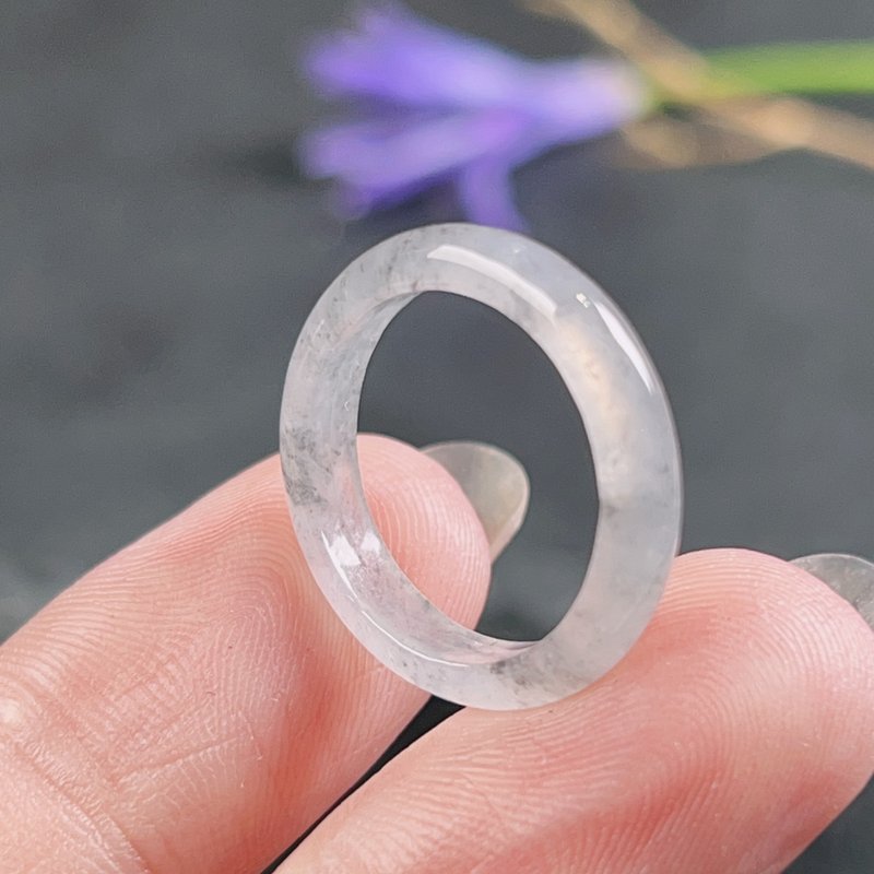 【求‧緣】冰烏雞翡翠戒圈 | 國際10圍 | 天然緬甸翡翠A貨 | 送禮 - 戒指 - 玉石 黑色