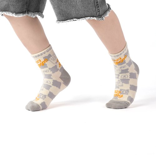 ChangeTone 【聯名系列 Crazygogo】魔術方塊 /灰(16-18,19-22)MIT設計兒童襪