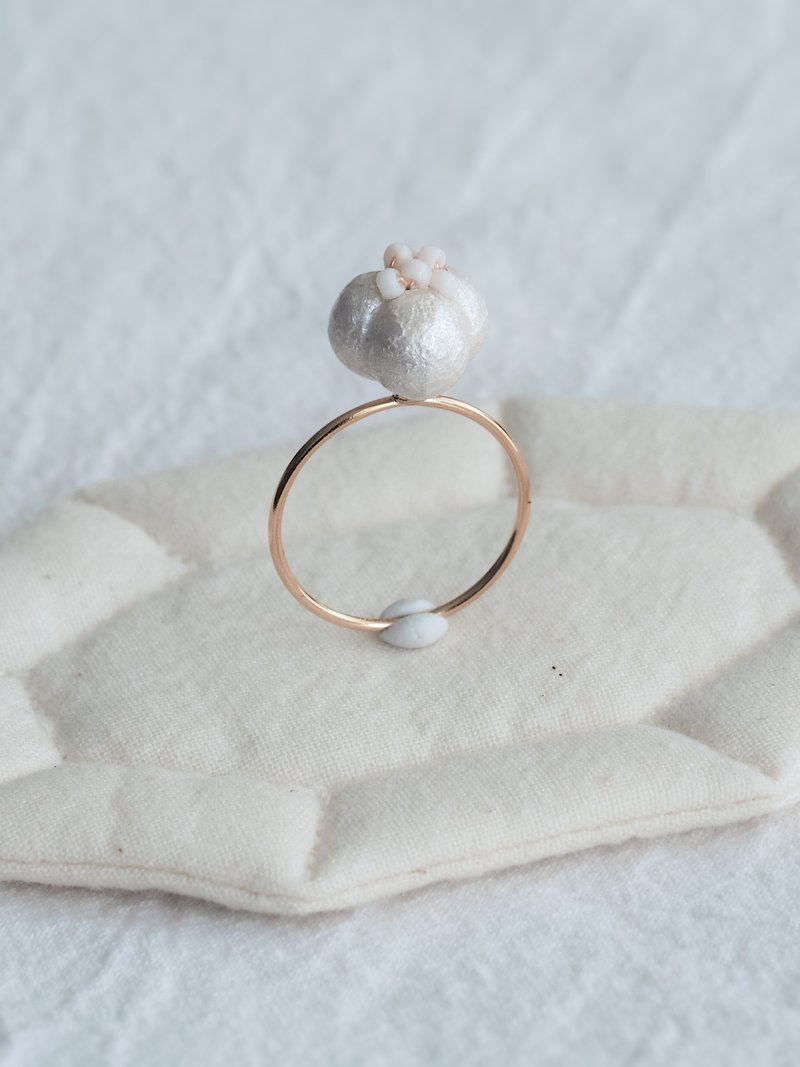 遺落的誓約 14K 注金戒指 - 戒指 - 植物．花 白色