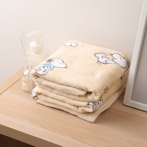 NORNS Peanuts史努比純棉浴巾 米黃-Snoopy正版授權 100%純棉浴巾 毛巾