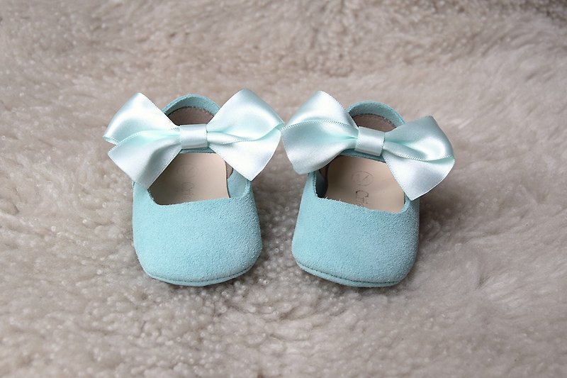 Light Blue Baby Girl Shoes, Baby Moccasins, Leather Mary Jane, Baby Moccs - Baby Shoes - Genuine Leather Blue