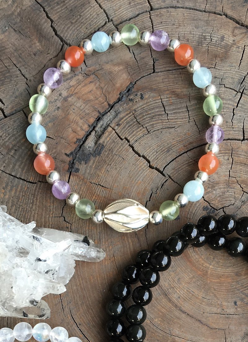 ♦ My.Crystal ♦ ♦ are like the breeze Multicolor Gemstone Silver Bracelets - Bracelets - Gemstone Multicolor