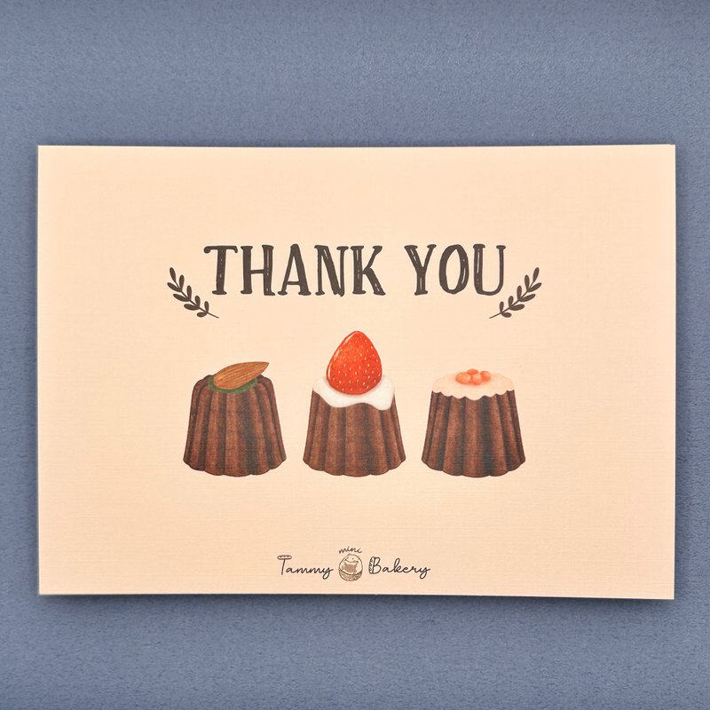 Hand-painted postcard Kelly | Thank you card, universal card, birthday card, food dessert illustration - การ์ด/โปสการ์ด - กระดาษ หลากหลายสี