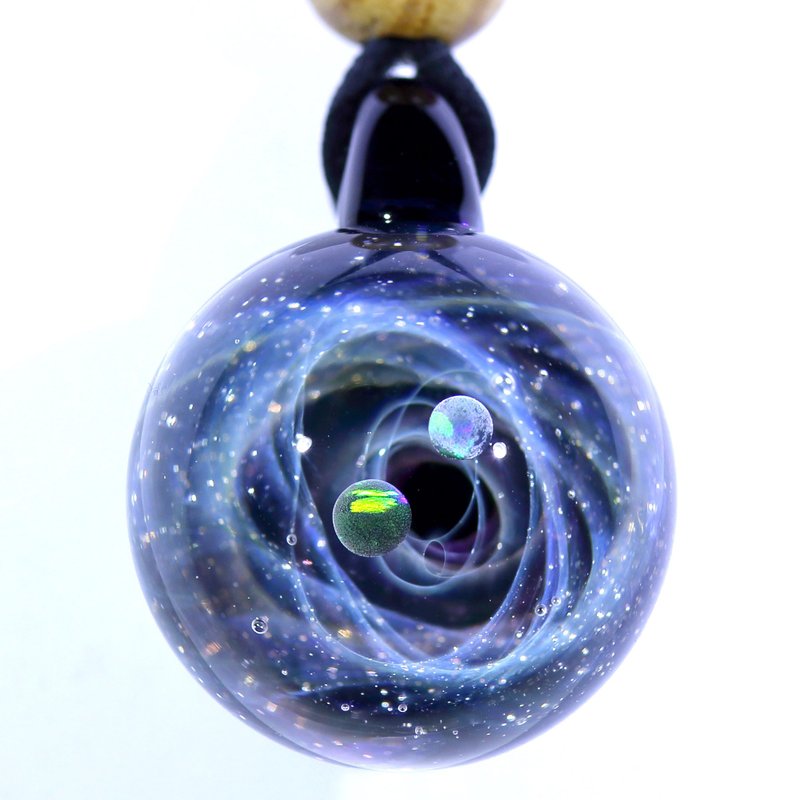 宇宙玻璃頸鏈吊墜24mm no.P119 - 頸圈項鍊 - 玻璃 藍色
