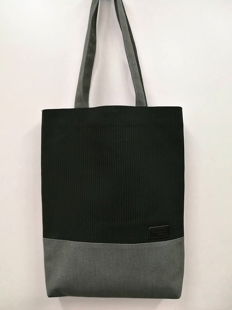 Original exquisite shoulder bag/tote bag/A4 can be put/dark green stripes AL08-009 (only product) - กระเป๋าแมสเซนเจอร์ - ไฟเบอร์อื่นๆ สีเขียว