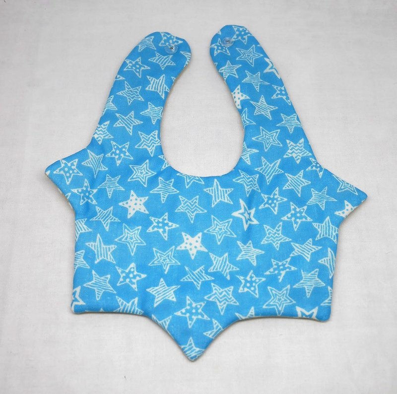 Japanese Handmade 8-layer-gauze Baby Bib - ผ้ากันเปื้อน - ผ้าฝ้าย/ผ้าลินิน สีน้ำเงิน