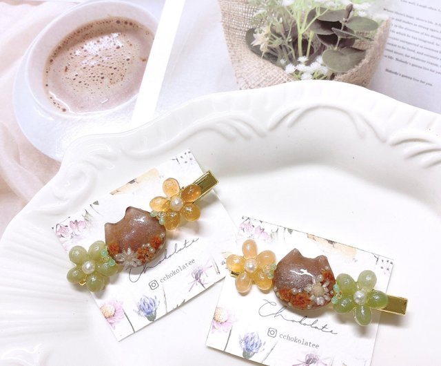 トラ猫ちゃんのミニタイプのヘアクリップ♡