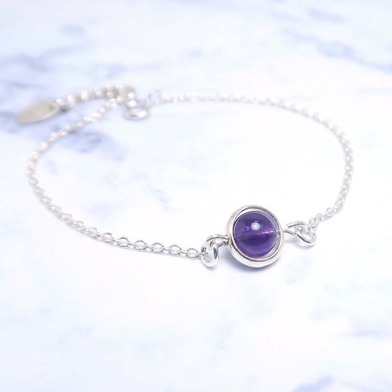 紫水晶 心象儀手鍊(大)-925純銀天然石手鍊 - 手鍊/手環 - 純銀 紫色