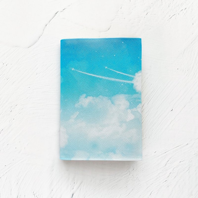 ブックカバー 飛行機雲 / 本 BOOK 文庫本 空 青空 飛行機 雲 - ブックカバー - 合皮 ブルー