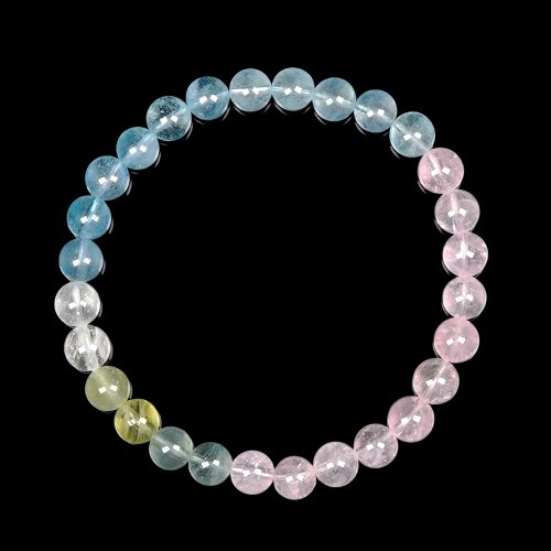 正佳珠寶 Gemsrich Jewelry 【正佳珠寶】摩根石 高品冰質彩虹 6.4-6.8mm 彩虹摩根石手珠