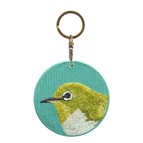 EMJOUR EMJOUR 雙面刺繡吊飾 -綠繡眼 | 模擬刺繡