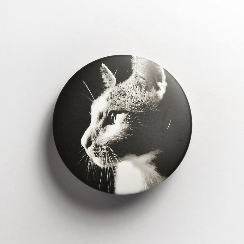 Magnet Badge Badge-Black Cat Shadow - เข็มกลัด/พิน - โลหะ สีดำ