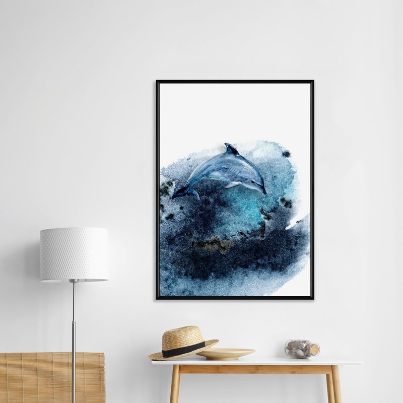 水彩世界 • 海豚 - 大自然/海洋/海底世界/海洋生物/海豚/幼兒園 - 海報/掛畫 - 其他材質 多色