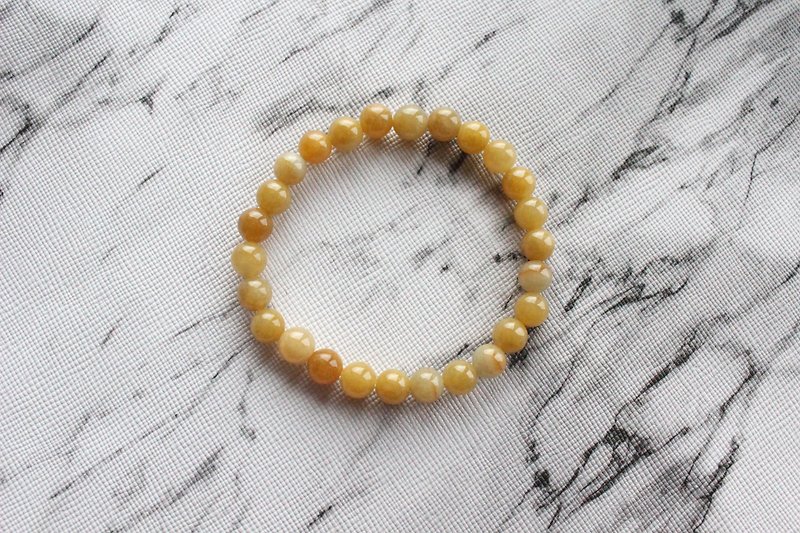 Journal-Orange Pure Natural Ice Fruit Yellow Jade (Burma Jade) Fine Beads Bracelet Exclusive - Bracelets - Gemstone 