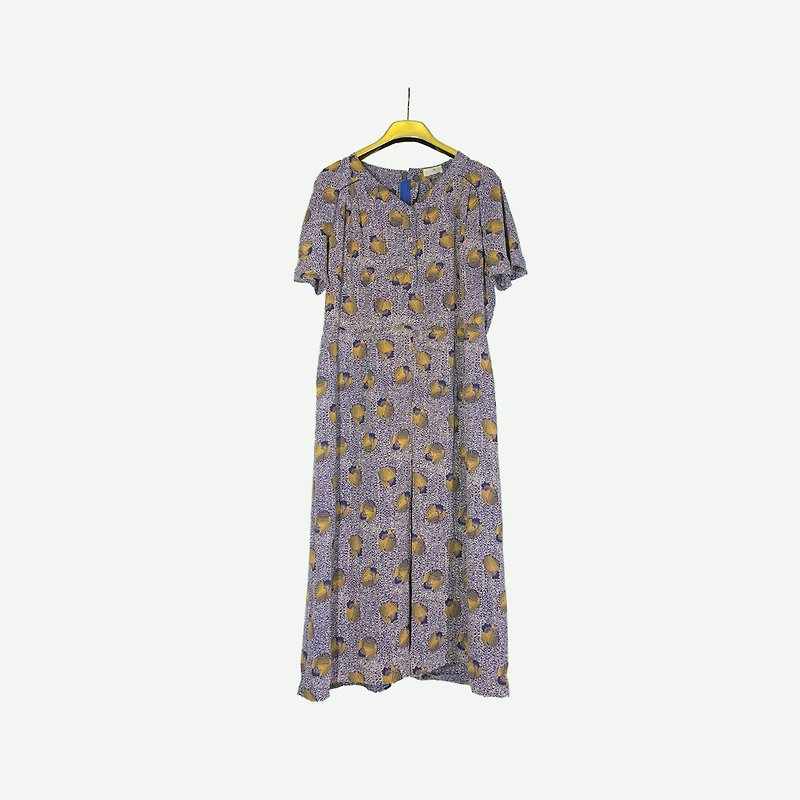 Dislocation vintage / printed dress no.994 vintage - ชุดเดรส - วัสดุอื่นๆ สีน้ำเงิน