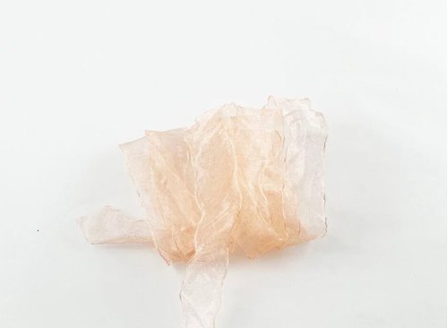Crystal Rose Ribbon 緞帶專賣 捲邊薄光網紗22mm 50碼/日本限定色 Jolly coral珊瑚橘粉/Outlet