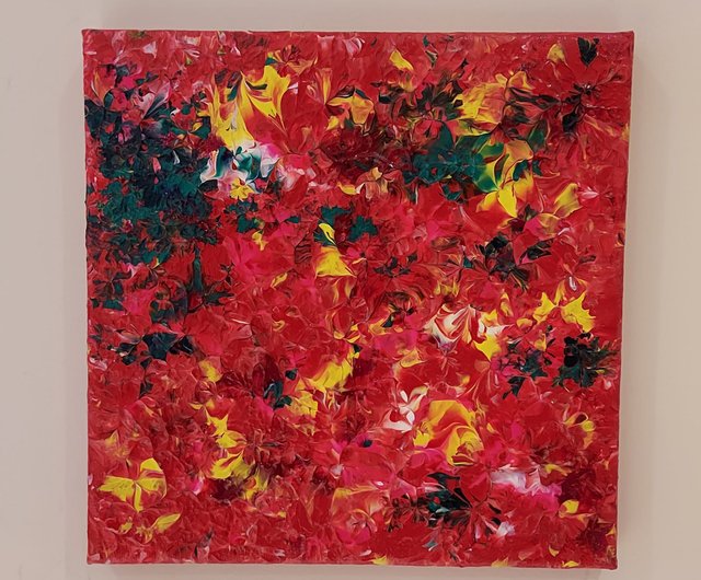 花 赤 柳 緑 フレームレス絵画 抽象画 絵画 吊り下げ絵画 家の装飾