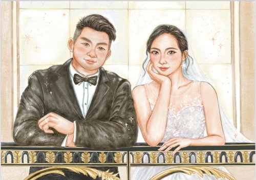 Hanabi -Joyjoy 香港速畫及插畫師 A3 size 結婚繪畫/客製似顏繪/手繪