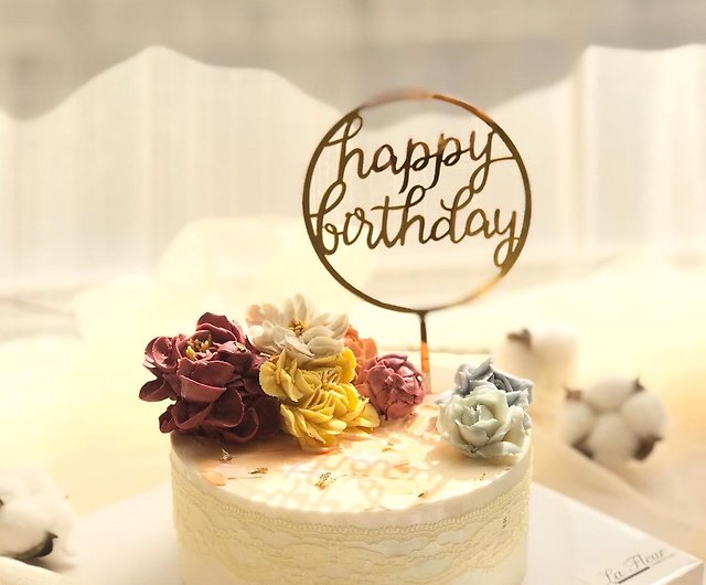 流行のバースデーケーキ 限定セルフピックアップ 韓国で最もコンパクトに装飾されたライトチーズとハニーケーキ ショップ Lafleurcake ケーキ デザート Pinkoi