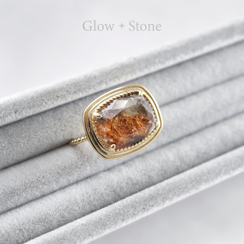 Orange Ghost Symbiotic Blonde Crystal Ring - แหวนทั่วไป - คริสตัล สีส้ม