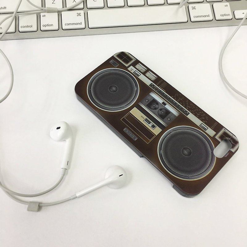 香港原創設計 深啡色音樂揚聲器圖案 iPhone X,  iPhone 8,  iPhone 8 Plus, iPhone 7, iPhone 7 Plus, iphone 6/6S , iphone 6/6S PLUS, Samsung Galaxy Note 7 透明手機殼 - 其他 - 塑膠 